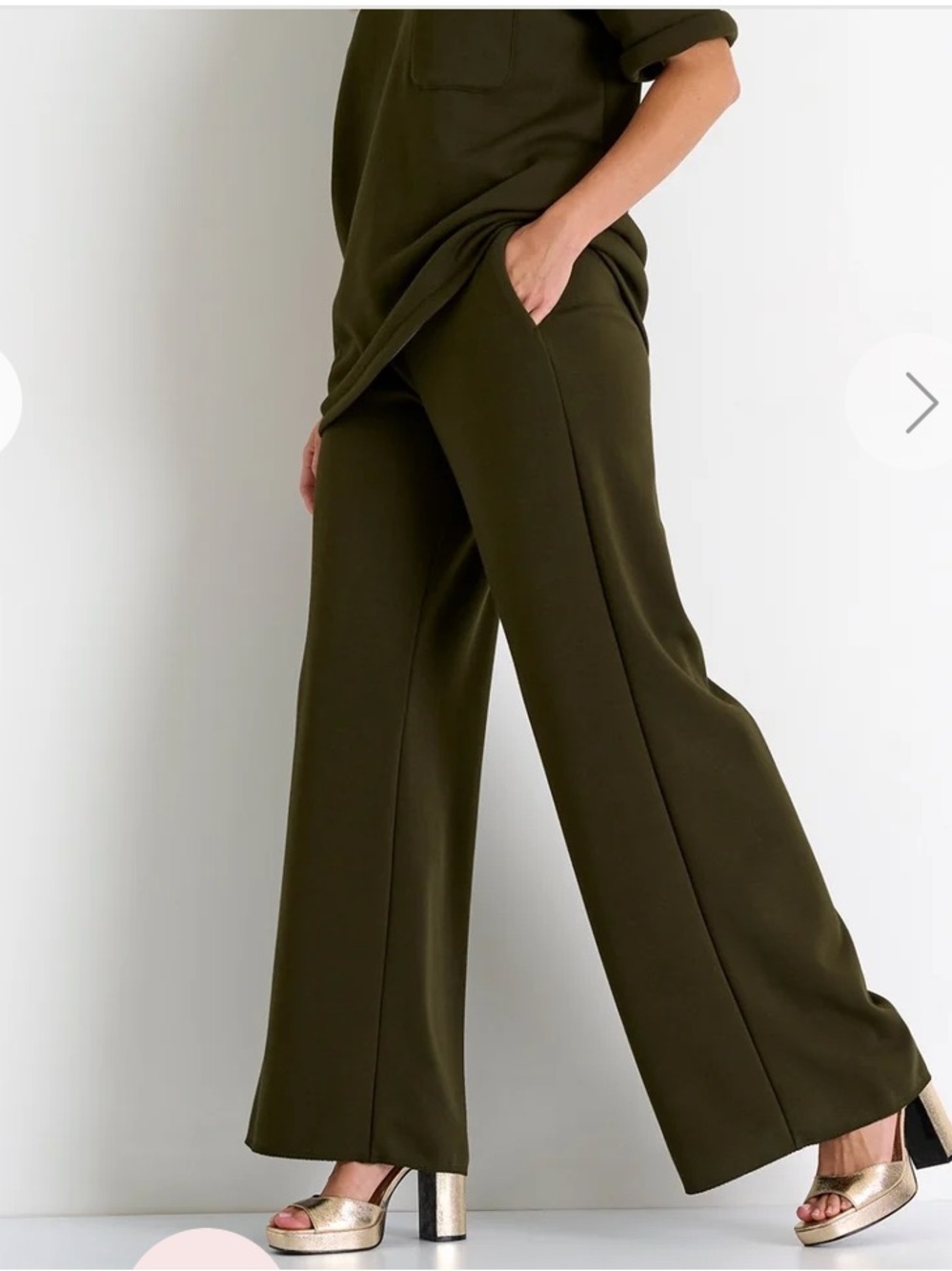 SHAN MILA WIDE LEG LOUNGE PANTS FLEECE JERSEY NWOT